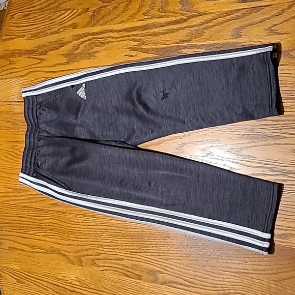 Adidas Kids Charcoal Joggers with White Stripes - Size Small - Picture 2 of 11